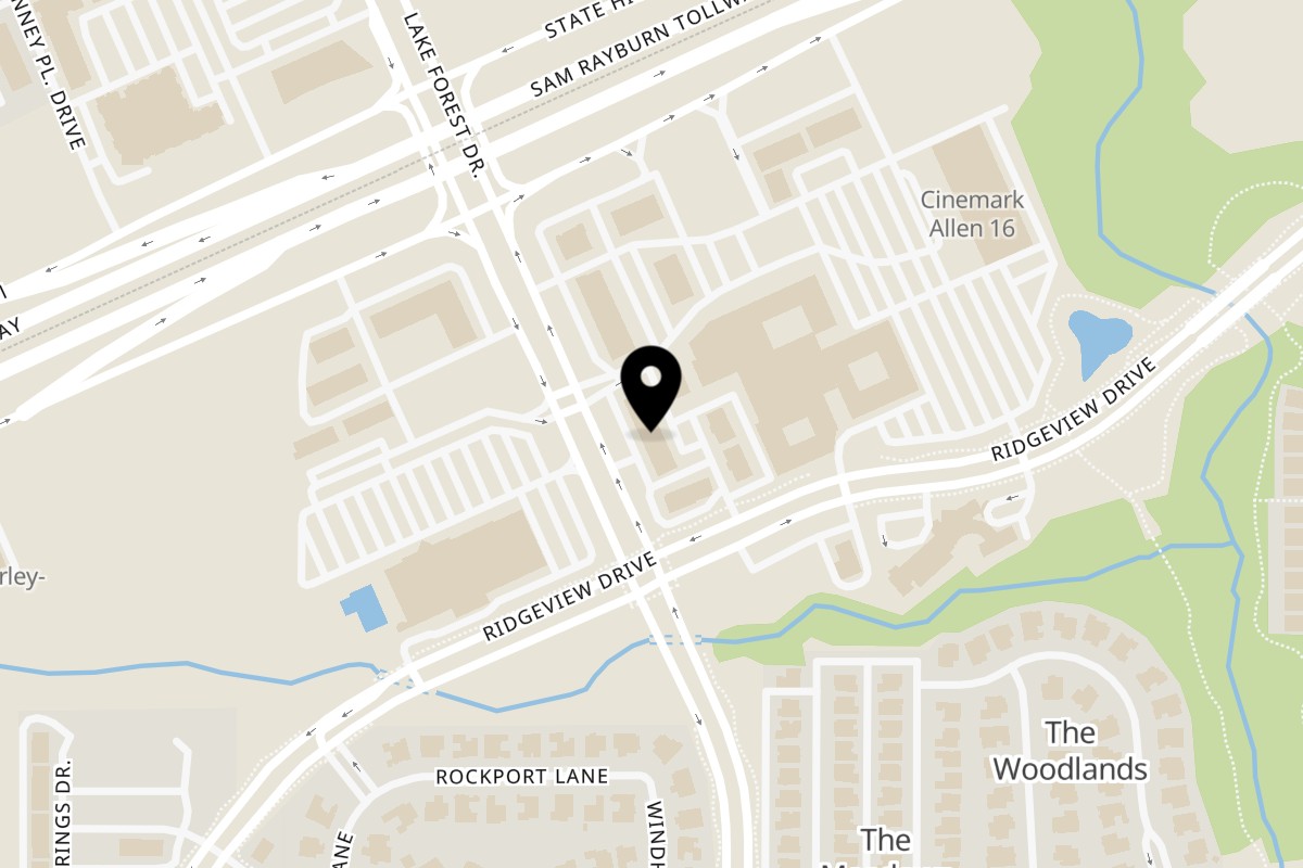 Map showing the location of Shiawase on 2540 North Watters Road in Allen